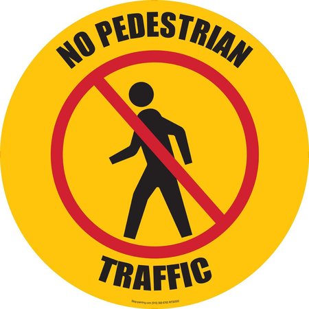 SUPERIOR MARK Floor Sign, Rubber, No Pedestrian Traffic, 17.5in RFS00592